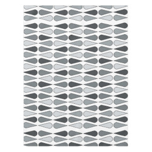 Retro Midcentury Teardrops Gray Tablecloth