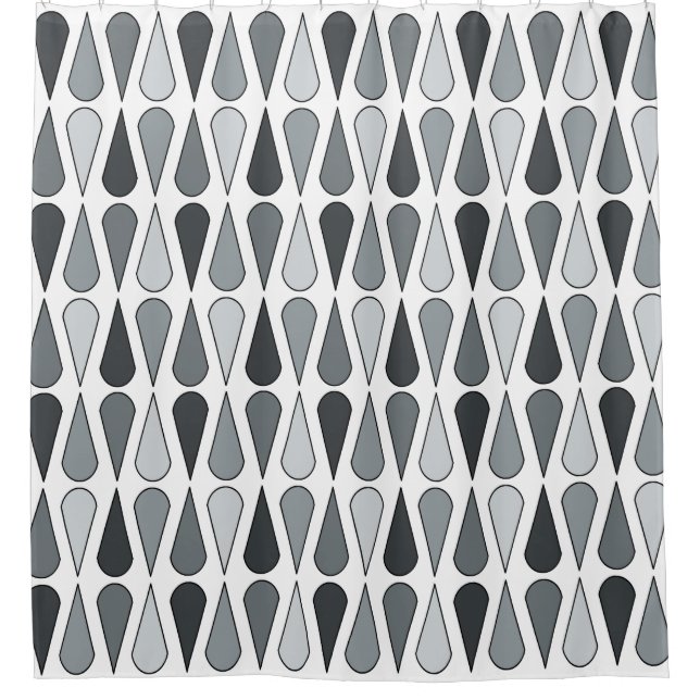 Retro Midcentury Teardrops Grey (Front)