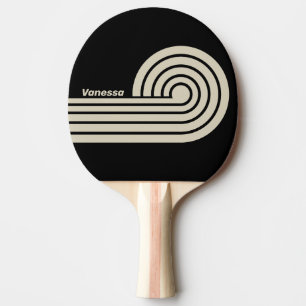 Retro Midnight Dual Curl Stripes with Name Ping Pong Paddle