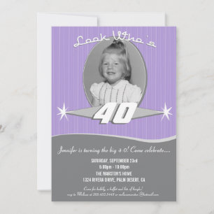 Retro Milestone Anniversaire Fête Photo Invitation