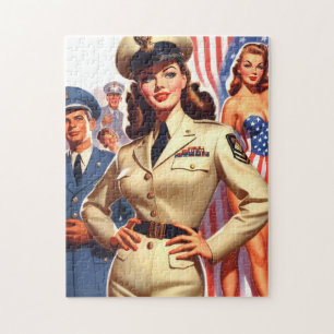 Retro Military Pin-up Jigsaw Puzzle