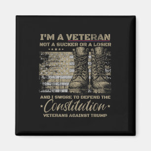 Retro Military Veterans Against Trump Protest Magnet