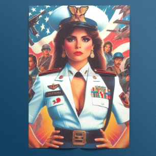 Retro Military Woman Tissue Paper