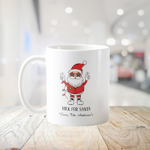 Retro Milk For Santa Clause Red Christmas Coffee Mug