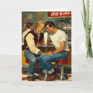 Retro Milkshake Embrace Card