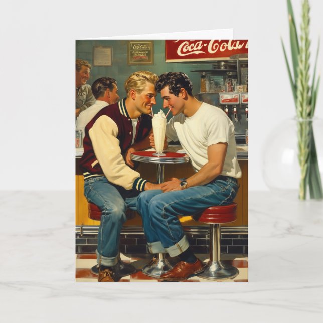 Retro Milkshake Embrace Card (Front)