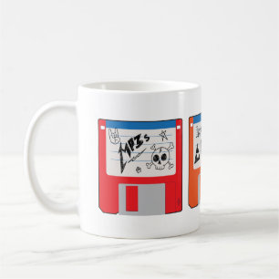 Retro Millennial Core Floppy Disks with labels Coffee Mug