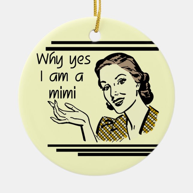 Retro Mimi T-shirts and Gifts Ceramic Ornament (Front)