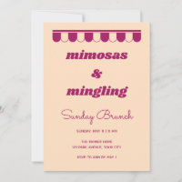 Retro Mimosas and Mingling Brunch Invitation