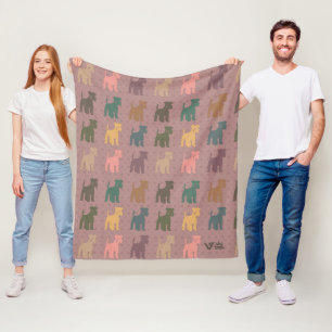 Retro Miniature Schnauzer Dog Blanket for Gift