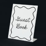 Retro Minimal Guest Book Sign<br><div class="desc">Guest book Retro Wavy Bridal Shower Sign. A unique blend of retro style and modern elegance is sure to impress your guests. You have the option of changing the colour palette. Matching items in Cava party design.</div>
