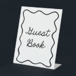 Retro Minimal Guest Book Sign<br><div class="desc">Guest book Retro Wavy Bridal Shower Sign. A unique blend of retro style and modern elegance is sure to impress your guests. You have the option of changing the colour palette. Matching items in Cava party design.</div>