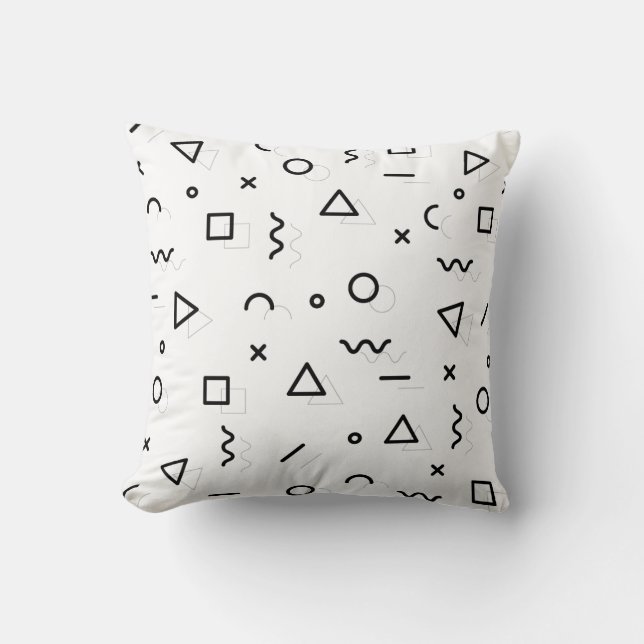 Retro minimal memphis pattern throw pillow (Front)