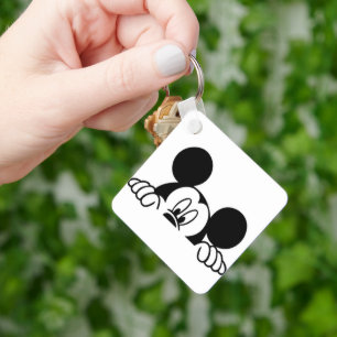 Retro Minimalist Animated Character Peeking  Keychain