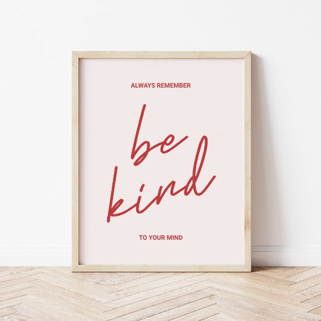 Retro Minimalist 'Be Kind to Your Mind' Positivity Poster (Creator Uploaded)