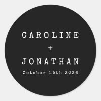 Retro Minimalist Black Typewriter Custom Wedding