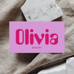 Retro Minimalist Bold Pink Business Card<br><div class="desc">Elevate your professional presence with our minimalist bold business card. Featuring a striking sans serif font with inline design on the front,  it exudes modernity and confidence. On the back,  personalize it with your essential contact information for seamless networking and effortless style.</div>