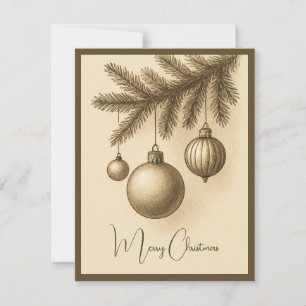 Retro Minimalist Elegant Cute Simple Trendy Holiday Card