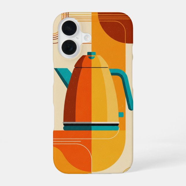 Retro Minimalist Kettle iPhone 16 Case (Back)
