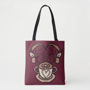 Retro Minimalist My Coffee, My Love   Fun Tote Bag