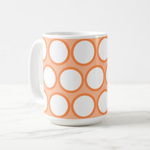 Retro minimalist orange white polka dots coffee mug