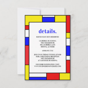 Retro Minimalist Primary Colours RSVP Card