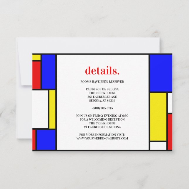Retro Minimalist Primary Colours RSVP Card (Front)