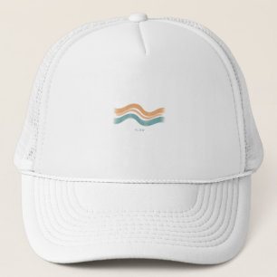 Retro Minimalist Wave Hoodie – Flow Pastel Line Ar Trucker Hat