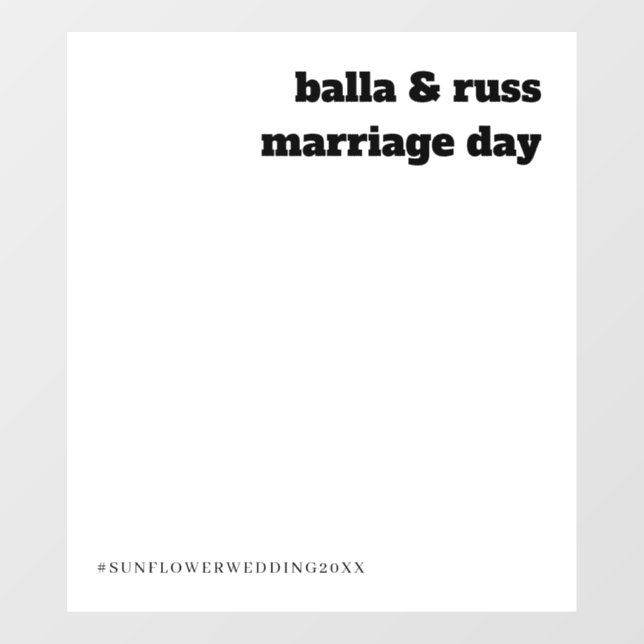 Retro Minimalist Wedding Photo Backdrop Design Window Cling (Sheet)