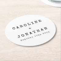 Retro Minimalist White Typewriter Custom Wedding