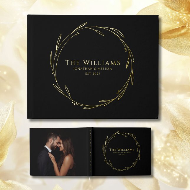 Rétro minimaliste Rétro Foil Livre d'invité Photo  (Créateur téléchargé)