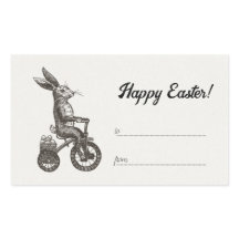 Retro Minimalistic Bunny Bike Egg Basket Easter