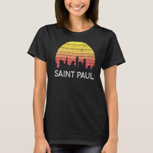 Retro Minnesota Saint Paul Skyline Vintage Urban B T-Shirt