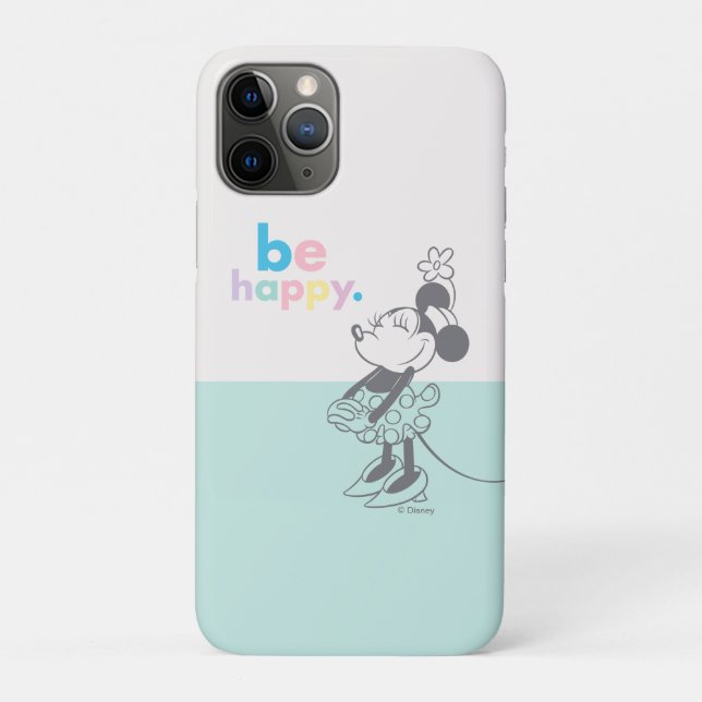 Retro Minnie Mouse - Be Happy Coloured Text Case-Mate iPhone Case (Back)