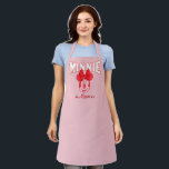 Retro Minnie Mouse Cherry Smile Apron<br><div class="desc">Sweet, vintage-inspired, and full of classic Disney charm, this cheerful artwork features Minnie Mouse with her iconic bow, playful smile, and adorable cherry accents. The bold retro lettering and soft pink background give the design a nostalgic yet fun feel that instantly stands out. Perfect for customizable Zazzle products like apparel,...</div>