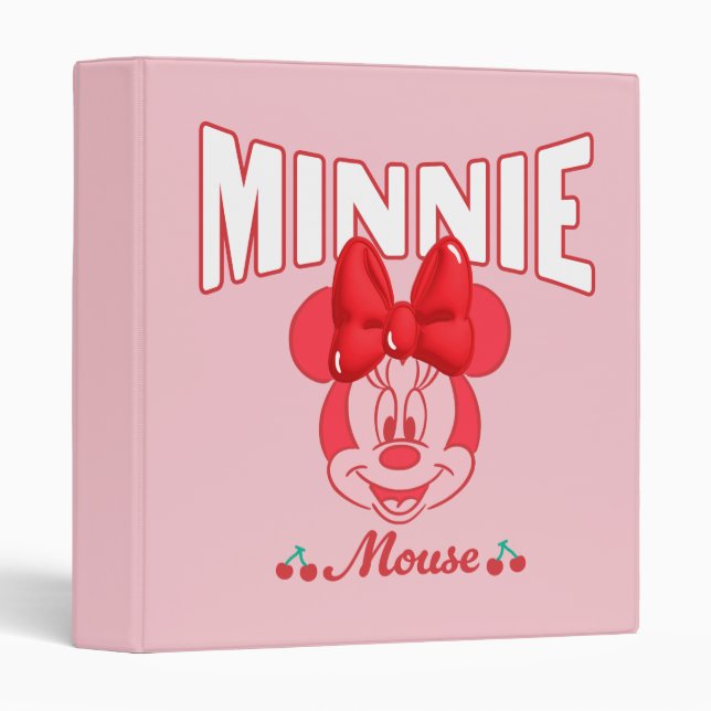 Retro Minnie Mouse Cherry Smile Binder (Front/Spine)