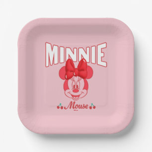 Retro Minnie Mouse Cherry Smile Paper Plate