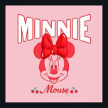 Retro Minnie Mouse Cherry Smile Poster<br><div class="desc">Sweet, vintage-inspired, and full of classic Disney charm, this cheerful artwork features Minnie Mouse with her iconic bow, playful smile, and adorable cherry accents. The bold retro lettering and soft pink background give the design a nostalgic yet fun feel that instantly stands out. Perfect for customizable Zazzle products like apparel,...</div>