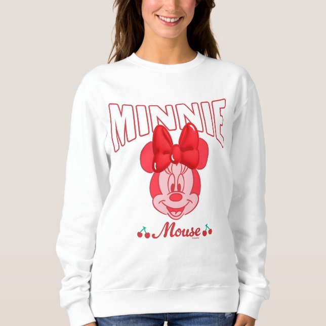 Retro Minnie Mouse Cherry Smile Sweatshirt (Front)