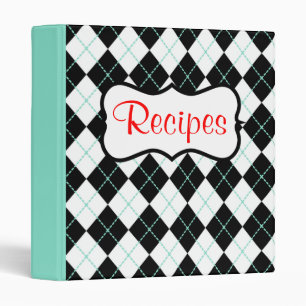 Retro Mint Cooking Recipe Organizer Binder Gift