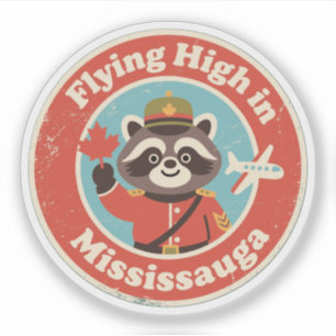 Retro Mississauga Raccoon Flying