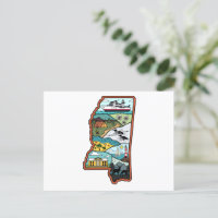 Retro Mississippi Biloxi Laurel MS State Souvenir