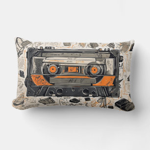 Retro Mixtape Cassette Tape Lumbar Pillow