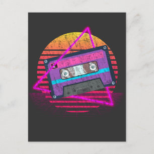 Retro Mixtape Vaporwave Music Sunset Tape Postcard