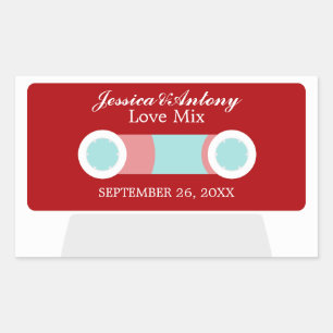 Retro Mixtape Wedding Favour Sticker