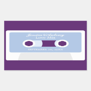 Retro Mixtape Wedding Favour Sticker