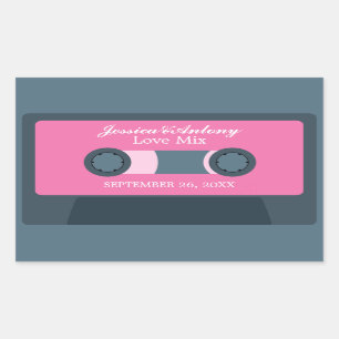 Retro Mixtape Wedding Favour Sticker