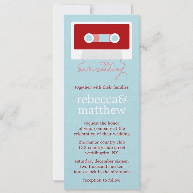 Retro Mixtape Wedding Invitation (Front)