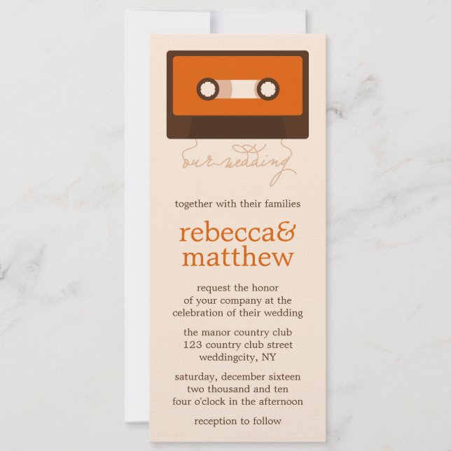 Retro Mixtape Wedding Invitation (Front)