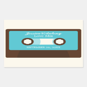 Retro Mixtape Wedding Sticker